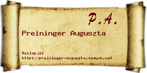Preininger Auguszta névjegykártya